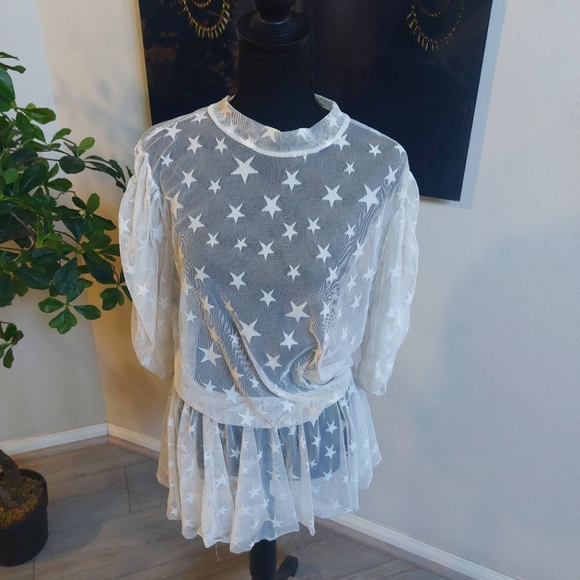 The Curve by Judani Beautiful Mesh lightweight Blouse Plus Size 3X - Picture 1 of 11